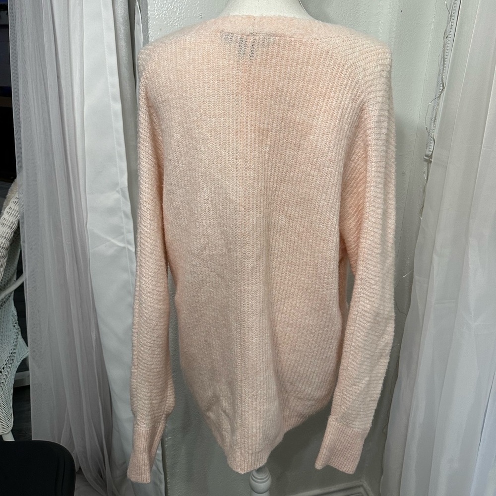 Studio 19 pink Sweater pastel cardigan size Medium - Picture 5 of 7